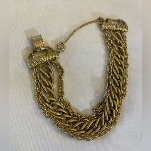 Goldette Multi Chain Vintage Bracelet Safety Chain
